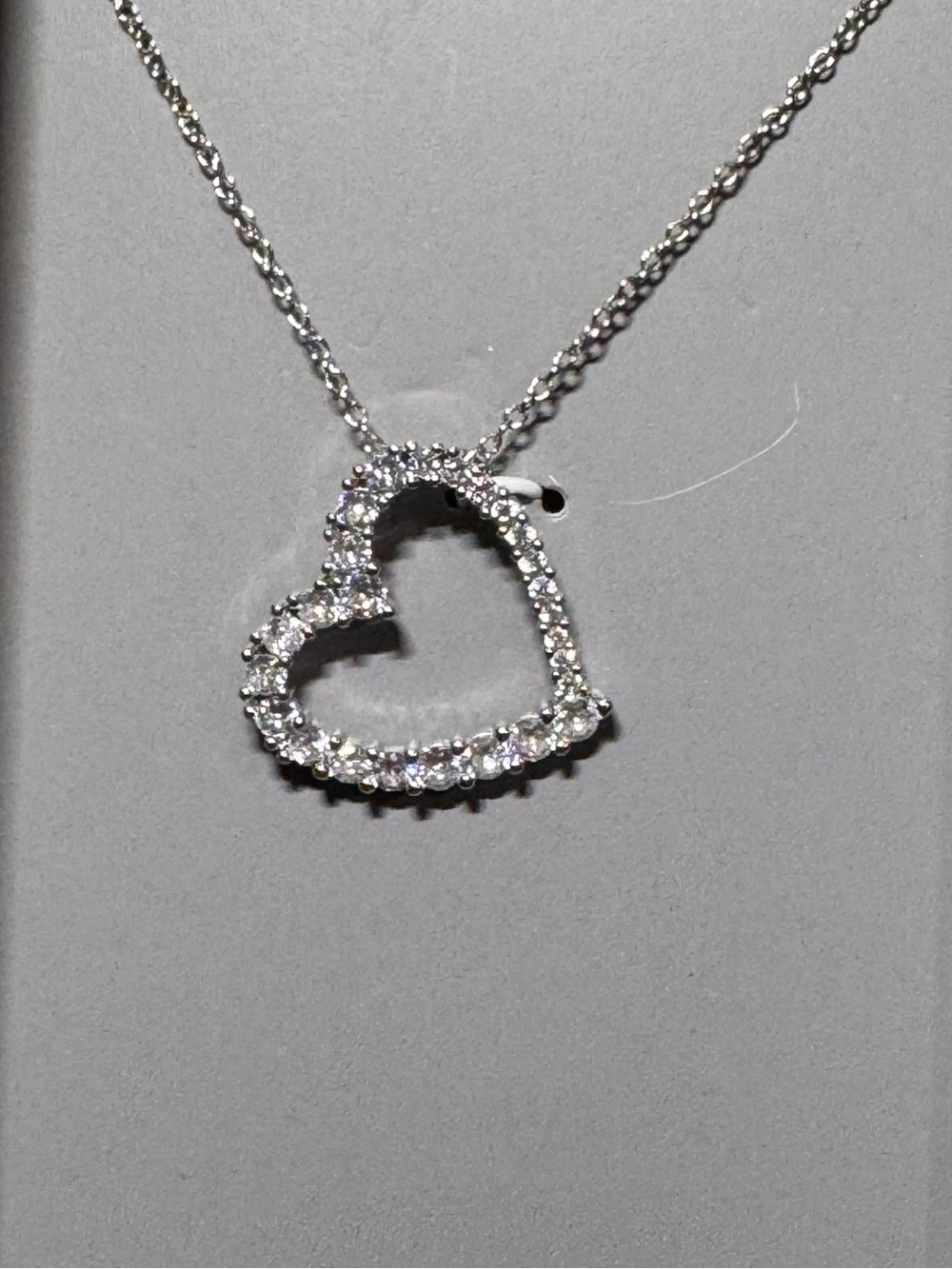 Believe by Brilliance Silver Plate Heart Pendant Necklace with Cubic Zirconia